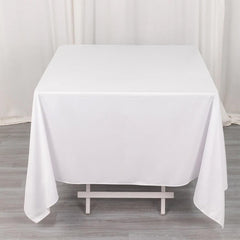 Scuba Square 70"x70" Tablecloth White - Wrinkle Free & Stain Resistant Table Cover for Weddings and Banquets