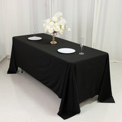 Scuba Rectangular 72"x120" Tablecloth Black - Wrinkle Free & Stain Resistant Table Cover