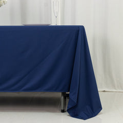 Scuba Rectangular 72"x120" Tablecloth Navy Blue - Wrinkle Free & Stain Resistant Table Cover