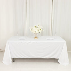 Scuba Rectangular 72"x120" Tablecloth White - Wrinkle Free & Stain Resistant Table Cover