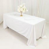 Scuba Rectangular 72"x120" Tablecloth White - Wrinkle Free & Stain Resistant Table Cover