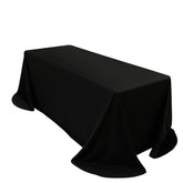 Scuba Rectangular 90"x132" Tablecloth Black with Rounded Corners – Seamless, Wrinkle Free & Stain Resistant Table Cover