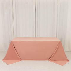 Scuba Rectangular 90"x132" Tablecloth Dusty Rose - Wrinkle Free, Stain Resistant & Seamless Table Cover