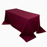 Scuba Rectangular 90"x132" Tablecloth Burgundy - Wrinkle Free, Stain Resistant & Seamless Table Cover