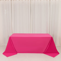Scuba Rectangular 90"x132" Tablecloth Fuchsia - Wrinkle Free, Stain Resistant & Seamless Table Cover