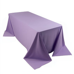 Scuba Rectangular 90"x132" Tablecloth Lavender Lilac - Wrinkle Free, Stain Resistant & Seamless Table Cover