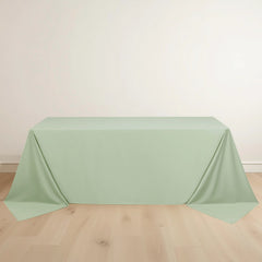 Scuba Rectangular 90"x132" Tablecloth Sage Green - Wrinkle Free, Stain Resistant & Seamless Table Cover
