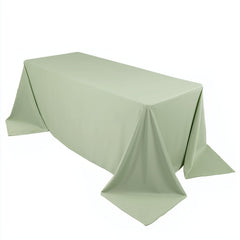 Scuba Rectangular 90"x132" Tablecloth Sage Green - Wrinkle Free, Stain Resistant & Seamless Table Cover