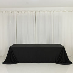 Scuba Rectangular 90"x156" Tablecloth Black with Rounded Corners – Seamless, Wrinkle Free & Stain Resistant Table Cover