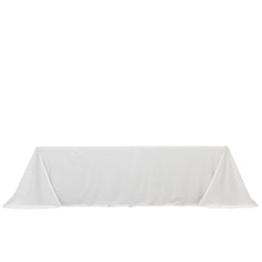Scuba Rectangular 90"x156" Tablecloth White with Rounded Corners – Seamless, Wrinkle Free & Stain Resistant Table Cover