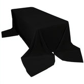 Scuba Rectangular 90"x156" Tablecloth Black - Wrinkle Free, Stain Resistant & Seamless Table Cover for Weddings and Parties
