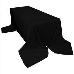 Scuba Rectangular 90"x156" Tablecloth Black - Wrinkle Free, Stain Resistant & Seamless Table Cover for Weddings and Parties