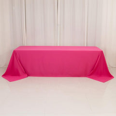 Scuba Rectangular 90"x156" Tablecloth Fuchsia - Wrinkle Free, Stain Resistant & Seamless Table Cover