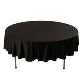 Scuba Round 90" Tablecloth Black - Wrinkle Free & Stain Resistant Table Cover for Weddings and Banquets