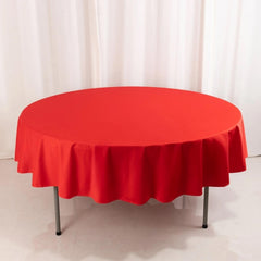 Scuba Round 90" Tablecloth Red - Wrinkle Free & Stain Resistant Table Cover