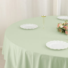Scuba Round 90" Tablecloth Sage Green - Wrinkle Free & Stain Resistant Table Cover