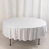 Scuba Round 90" Tablecloth White - Wrinkle Free & Stain Resistant Table Cover for Weddings and Banquets