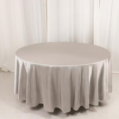 Scuba Round 108" Tablecloth Shimmering Silver - Wrinkle Free & Stain Resistant Table Cover
