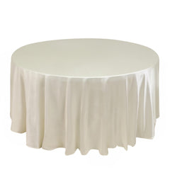 Scuba Round 120" Tablecloth Shimmering Pearl White - Wrinkle Free, Stain Resistant & Seamless Table Cover