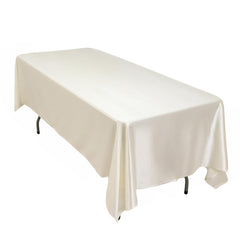 Scuba Rectangular 60"x102" Tablecloth Shimmering Pearl White - Wrinkle Free & Stain Resistant Table Cover