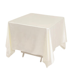 Scuba Square 70"x70" Tablecloth Shimmer Pearl White - Wrinkle Free & Stain Resistant Table Cover for Weddings and Parties
