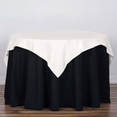 Polyester 54"x54" Table Overlay Square Tablecloth Ivory - Wrinkle-Resistant & Durable Table Cover