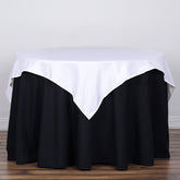 Polyester 54"x54" Table Overlay Square Tablecloth White - Wrinkle-Resistant & Durable Table Cover for Events
