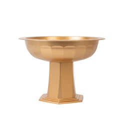 3 Pack Gold Roman Footed Compote Vases, 10"x7" Plastic Pedestal Flower Bowls for Table Centerpieces & Floral Displays