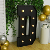 Giant LED Marquee Light Up Letter "D", Black 4ft Pre-Cut Foam Board with 10 Warm White Battery Operated LEDs, Glue Gun and Sticks