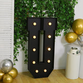Giant LED Marquee Light Up Letter "U", Black 4ft Pre-Cut Foam Board with 10 Warm White Battery Operated LEDs, Glue Gun and Sticks