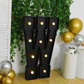 Giant LED Marquee Light Up Letter "W", Black 4ft Pre-Cut Foam Board with 10 Warm White Battery Operated LEDs, Glue Gun and Sticks
