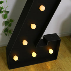 Giant LED Marquee Light Up Letter "Z", Black 4ft Pre-Cut Foam Board with 10 Warm White Battery Operated LEDs, Glue Gun and Sticks