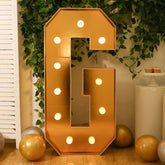 Giant LED Marquee Light Up Letter "G", Gold 4ft Pre-Cut Foam Board with 10 Warm White Battery Operated LEDs, Glue Gun and Sticks