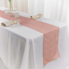 Taffeta 12"x108" Table Runner Dusty Rose - Accordion Crinkle Design