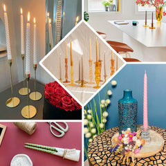 12 Pack 11" Dusty Sage Green Premium Unscented Spiral Wax Taper Candles, Long Burn Wick Dinner Candle Sticks