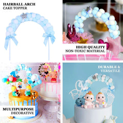 Cotton Ball Arch Cake Topper Blue/White - Charming Mini Cake Decoration Supplies for Nautical Sky & Baby-Themed Events 6"x11"