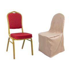 Polyester Slip On Banquet Chair Covers Nude - Stain-Resistant Reusable Durable Fabric