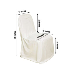 Scuba Stretch Chair Cover Ivory for Banquet Chairs Slim Fit Design - Wrinkle Free and Durable Slipcover