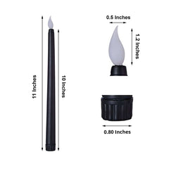 3-Pack LED Decorative Lighting Warm Flickering Black - Flameless Taper Candles 11"