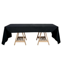 Polyester 50"x120" Rectangle Tablecloth Black - Wrinkle-Resistant Table Cover