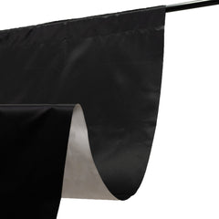Lamour Satin Blackout Curtains 10ft x 10ft Panels Black/Ivory | Water-Resistant PU-Coated Double Sided Backdrop for Weddings & Events