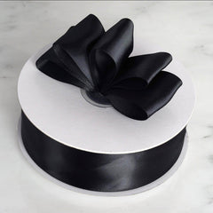 50 Yards 1.5" Black Single Face Decorative Satin Ribbon