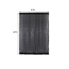 8ftx8ft Black Sequin Event Curtain Drapes, Backdrop Event Panel