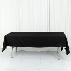 Cotton Blend 60"x102" Rectangle Tablecloth Black - Wrinkle-Resistant Finish for Gatherings