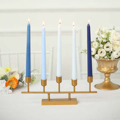 12-Pack Taper Candles Premium Wax Design Mixed Blue - Unscented Candles for Sophisticated Decor 10"