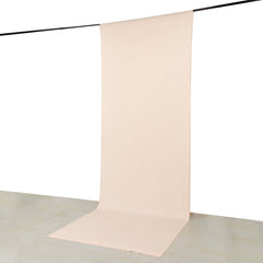 Blush 4-Way Stretch Spandex Event Curtain Drapes, Wrinkle Free Backdrop Event Panel with Rod Pockets - 5ftx14ft