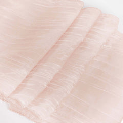 Taffeta 12"x108" Table Runner Blush - Accordion Crinkle Design
