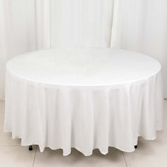 100% Cotton 108" Round Tablecloth White Linen - Sophisticated, Soft & Breathable Table Cover