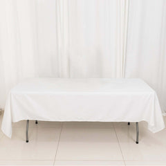 100% Cotton 60"x102" Rectangle Tablecloth White Linen - Soft & Breathable Table Cover