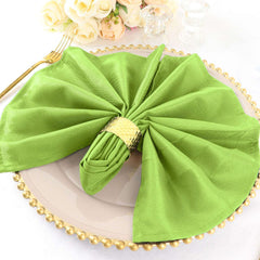 5 Pack Polyester 20"x20" Napkins Apple Green - Wrinkle Resistant & Easy Care Cloth Napkins
